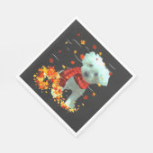 Poochon Herbstschal - Hunde Herbstlaub Serviette (Ecke)