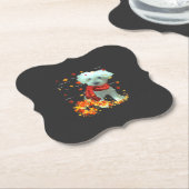 Poochon Herbstschal - Hunde Herbstlaub Untersetzer (angewinkelt)
