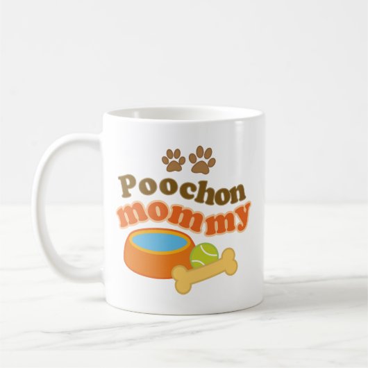Poochon Mama-Hundezucht-Geschenk Kaffeetasse (Links)