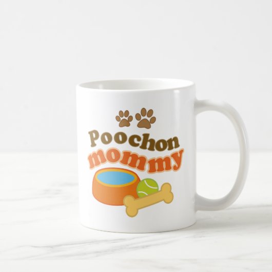 Poochon Mama-Hundezucht-Geschenk Kaffeetasse (Rechts)