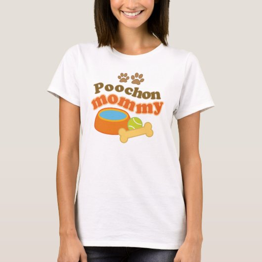 Poochon Mama-Hundezucht-Geschenk T-Shirt (Vorderseite)