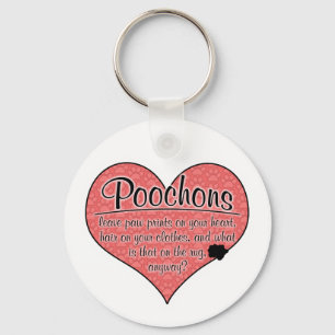 Poochon Paw Prints Hunde Humor Schlüsselanhänger
