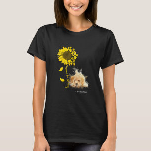 Poochon Welpe Gelbe Sonnenblume T-Shirt