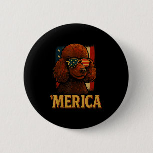 Poodle 4. Juli _ Patriotische Merica Hund unabhäng Button