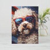Poodle 4. Juli Unabhängigkeitstag Feiertagskarte (Stehend Vorderseite)
