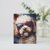 Poodle 4. Juli Unabhängigkeitstag Postkarte (Stehend Vorderseite)