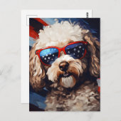Poodle 4. Juli Unabhängigkeitstag Postkarte (Vorne/Hinten)