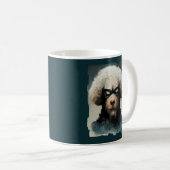 Poodle als Superhelden verkleidet Kaffeetasse (VorderseiteRechts)