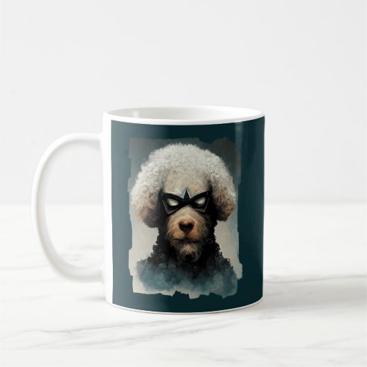 Poodle als Superhelden verkleidet Kaffeetasse (Links)