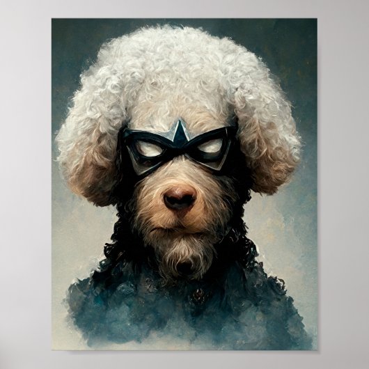 Poodle als Superhelden verkleidet Poster (Vorne)