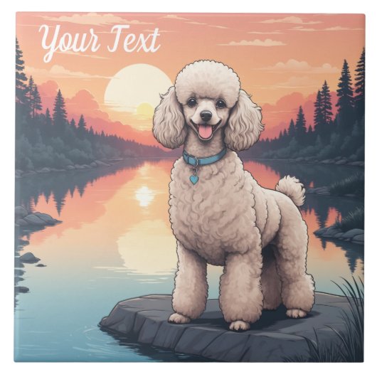 Poodle am See Fliese (Vorderseite)