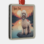 Poodle am See Ornament Aus Metall (Rechts)
