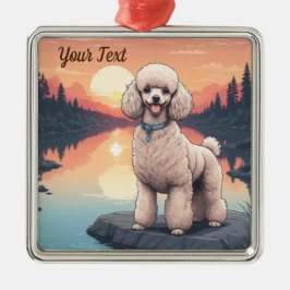 Poodle am See Ornament Aus Metall
