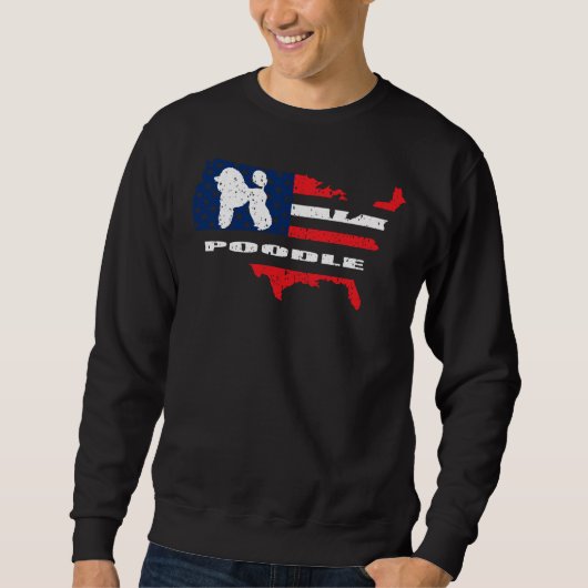 Poodle American Flag Sweatshirt (Vorderseite)