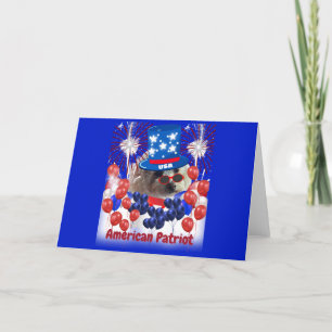 Poodle American Patriot Faltkarte Karte