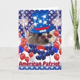 Poodle American Patriot Grußkarte Karte