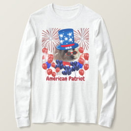 Poodle American Patriot Long Sleeve T - Shirt