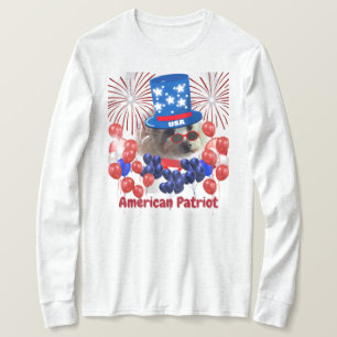 Poodle American Patriot Long Sleeve T - Shirt