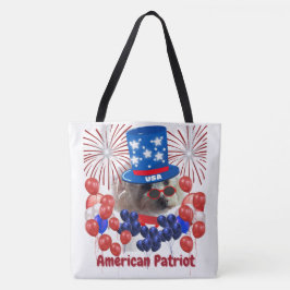 Poodle American Patriot Tote Bag Tasche