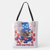 Poodle American Patriot Tote Bag Tasche (Rückseite)
