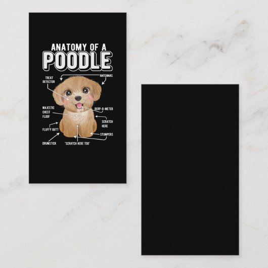 Poodle Anatomy Funny Dog Visitenkarte (Vorne/Hinten)