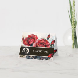 Poodle and Roses Thank You Card Dankeskarte