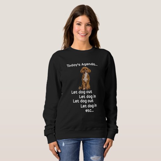 Poodle Apricot Brown Hund lustiges niedliches Spie Sweatshirt (Vorne ganz)