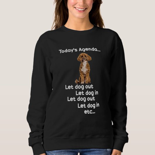 Poodle Apricot Brown Hund lustiges niedliches Spie Sweatshirt (Vorderseite)