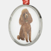 Poodle - Apricot Silbernes Ornament (Links)