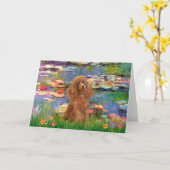 Poodle (Aprikose 10) - Lilien 2 Karte (Gelbe Blume)