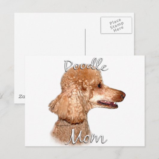 Poodle (Aprikose) Mama 2 Postkarte (Vorne/Hinten)
