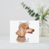 Poodle (Aprikose) Vater 2 Postkarte (Stehend Vorderseite)