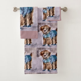 Poodle Art Christmas Badhandtuch Set