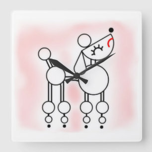 Poodle-Ästhetik, Poodle-Akrylwand-Uhr Quadratische Wanduhr