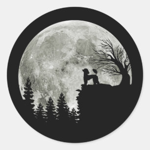 Poodle auf Mountain Halloween Geschenk für Poodle  Runder Aufkleber