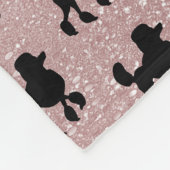 Poodle auf Rose Gold Glitzer Fleecedecke (Ecke)