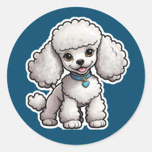 Poodle-Aufkleber Runder Aufkleber