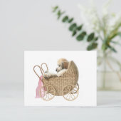Poodle Baby Buggy Postkarte (Stehend Vorderseite)