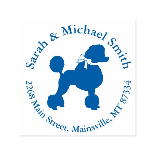 Poodle Baby Dusche Blue Permastempel (Design)