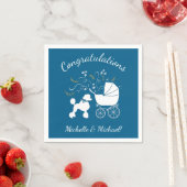 Poodle Baby Dusche Blue Serviette (Beispiel)