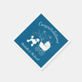 Poodle Baby Dusche Blue Serviette (Ecke)