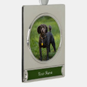 Poodle Banner-Ornament Silber (Rechts)