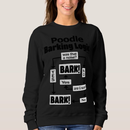 Poodle Barking Logic Sweatshirt (Vorderseite)