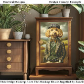 Poodle Bauer Portrait in Landschaft CG5 Decoupage Seidenpapier