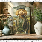 Poodle Bauer Portrait in Landschaft CG5 Decoupage Seidenpapier