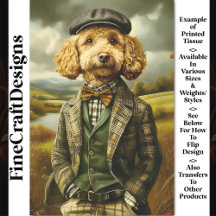 Poodle Bauer Portrait in Landschaft CG5 Decoupage