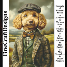 Poodle Bauer Portrait in Landschaft CG6 Decoupage