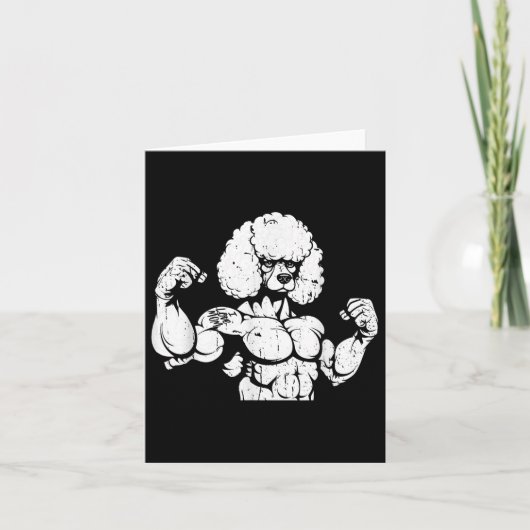 Poodle Biceps Tattoo - Hundefutter Liebe Mama Karte (Vorderseite)