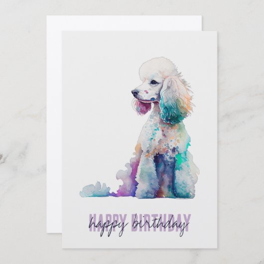Poodle Birthday Card Dankeskarte (Vorne/Hinten)