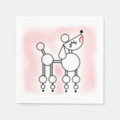 Poodle Birthday Party, rosa Party Paper Napkins Serviette (Vorderseite)